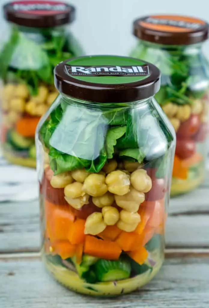 Salad in Jar with Homemade Honey Mustard Dressing