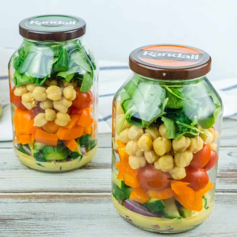 Salad in Jar with Homemade Honey Mustard Dressing