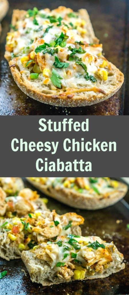 Stuffed Cheesy Chicken Ciabatta - 15 minute recipe!