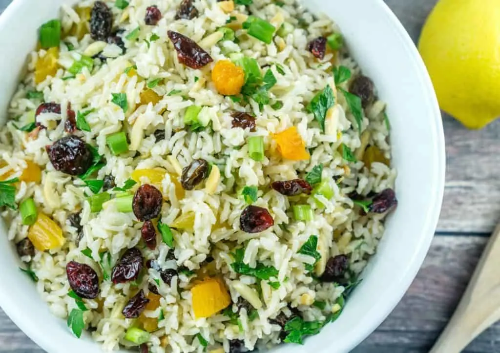 Brown Rice Salad with Nuts and Dried Fruit 