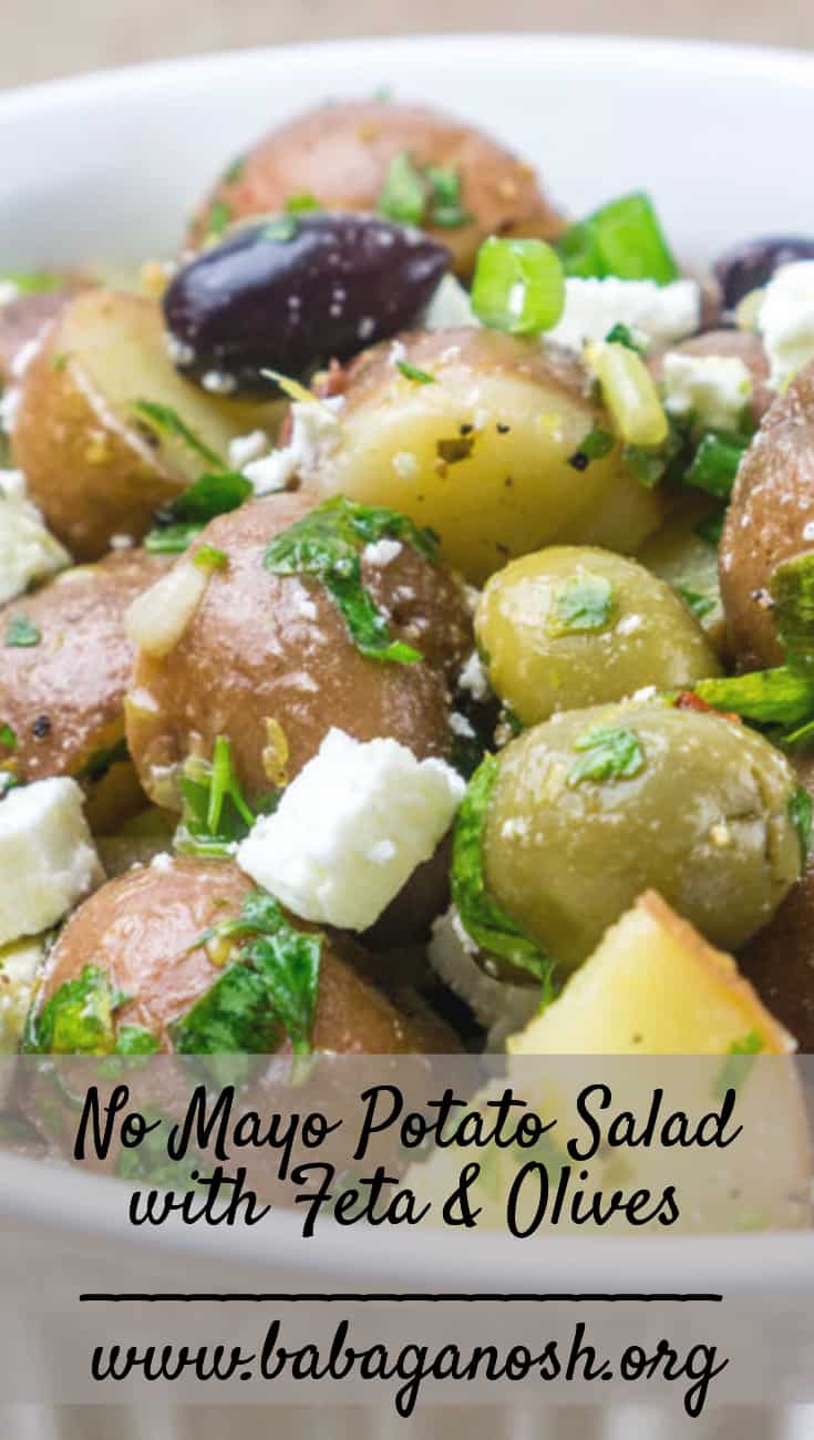 No Mayo Potato Salad with Feta and Olives Babaganosh