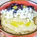 Olive and Feta Hummus with Garlic Sea Salt Pita Wedges - Babaganosh.org