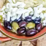 Olive & Feta Hummus with Pita Chips
