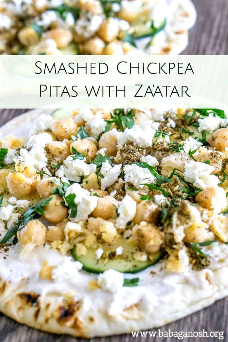 Smashed Chickpea Pitas with Zaatar