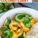 shrimp and sweet potato coconut curry pinterest graphic