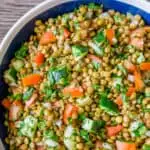 Green lentil tabbouleh salad