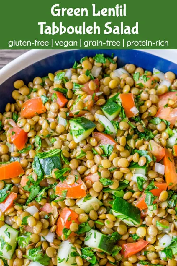 green lentil tabbouleh salad - pinterest image