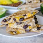 leftover turkey quesadillas with black beans