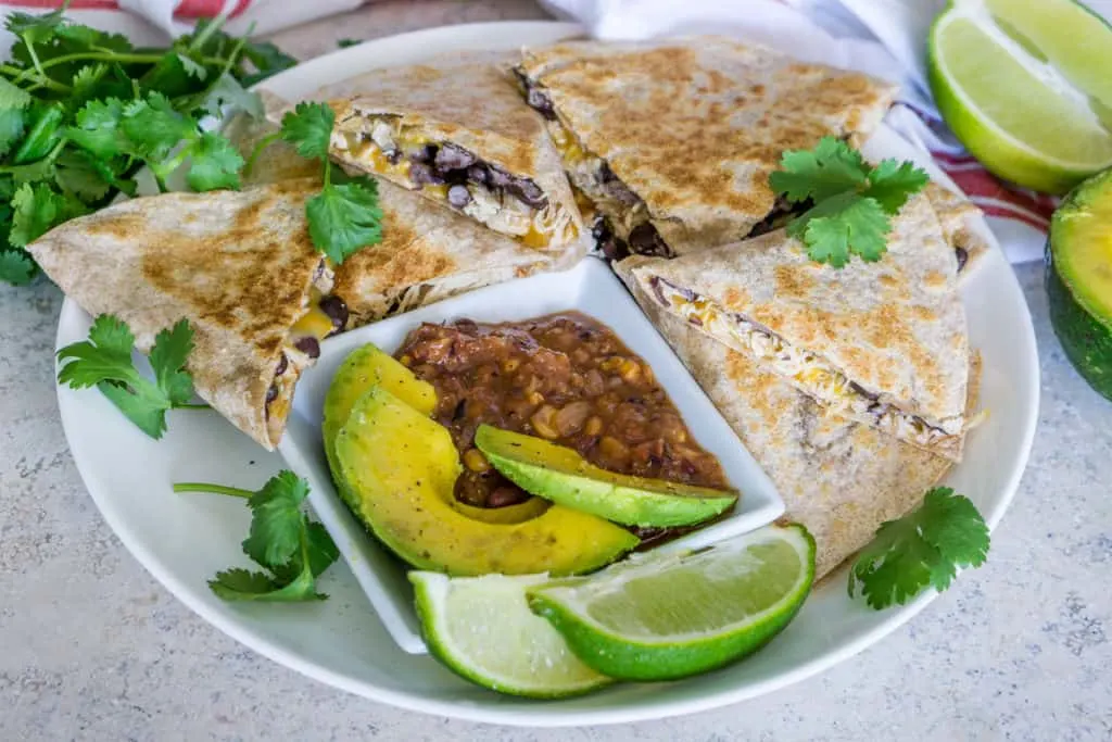 leftover turkey quesadillas with black beans