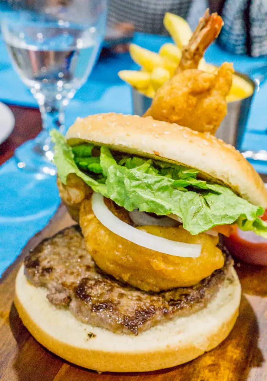 Land and Sea Burger from Blue Marlin Cove Restaurant