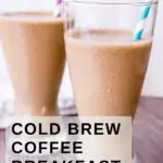 pinterest image of breakfast coffee smoothie