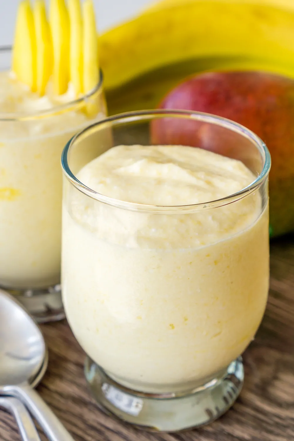 image of mango whipped cottage cheese in a glass