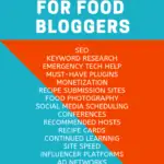 pinterest image of 100+ tools and resources for food bloggers