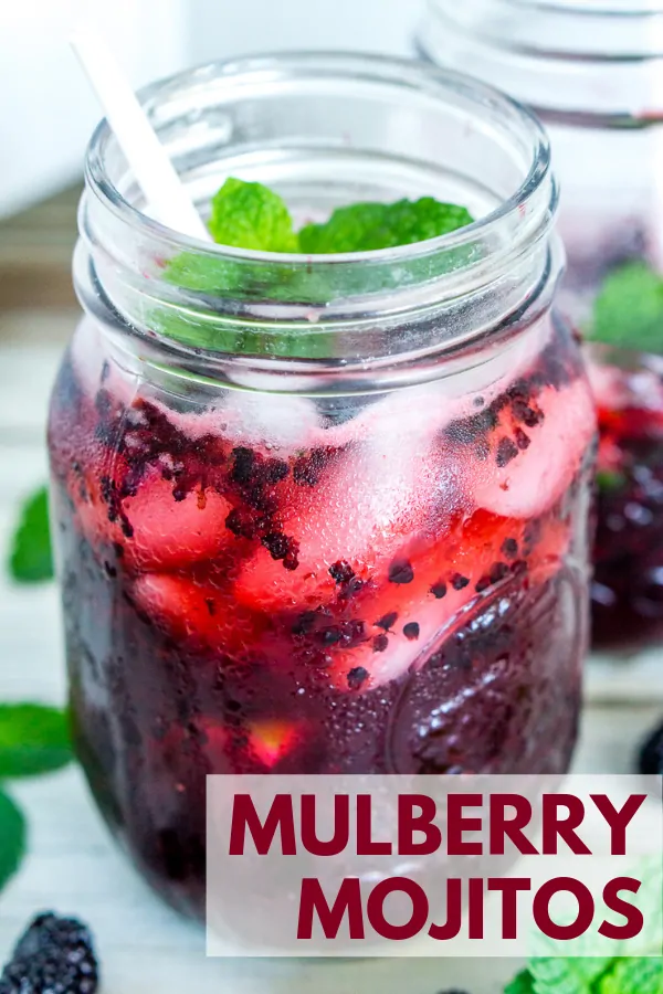 pinterest image of mulberry mojito