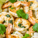pinterest image of cilantro lime shrimp
