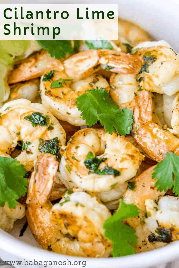 pinterest image of cilantro lime shrimp