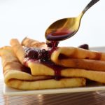 crepes with mulberry syrup