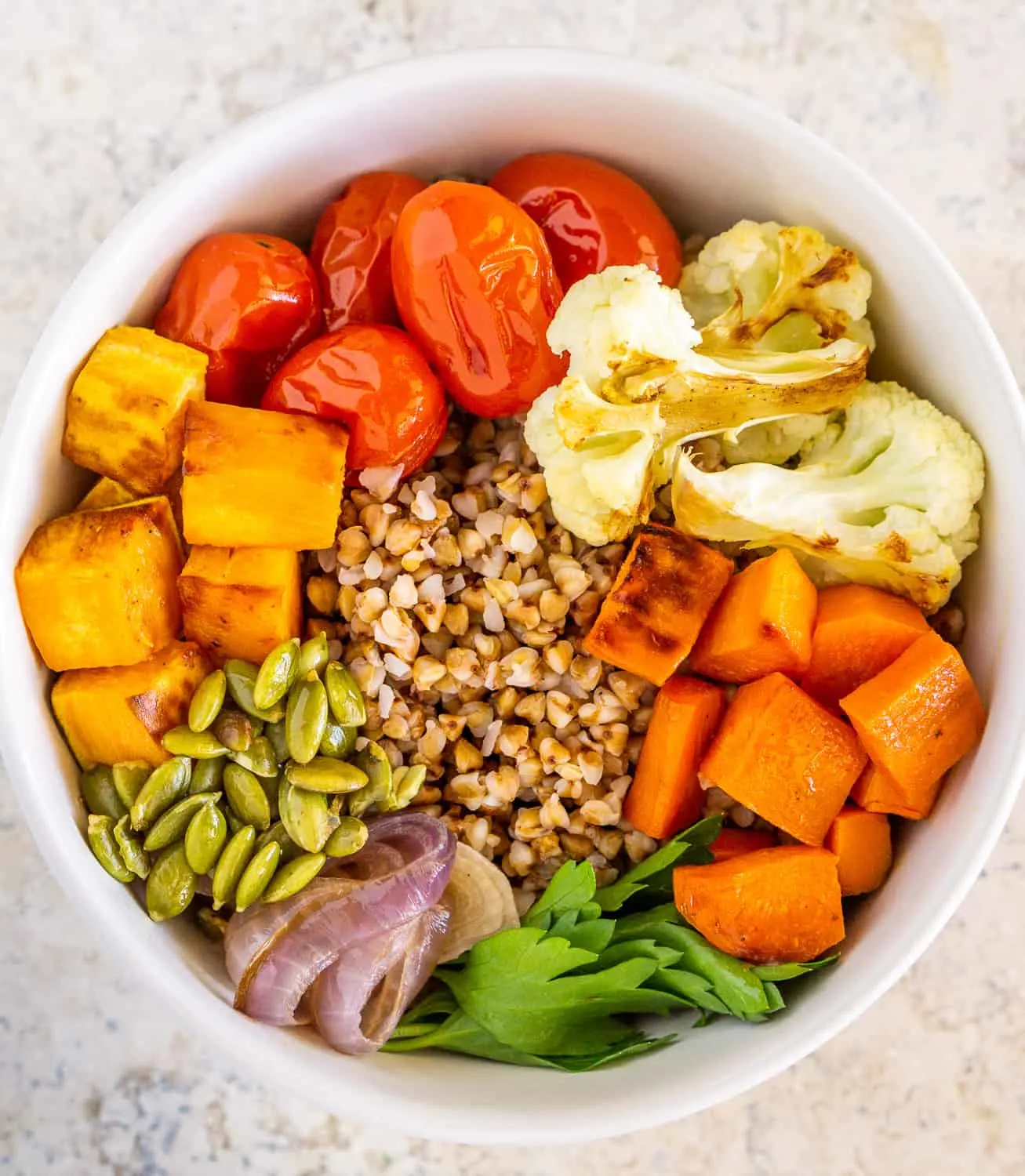 buckwheat bowls with roasted vegetables