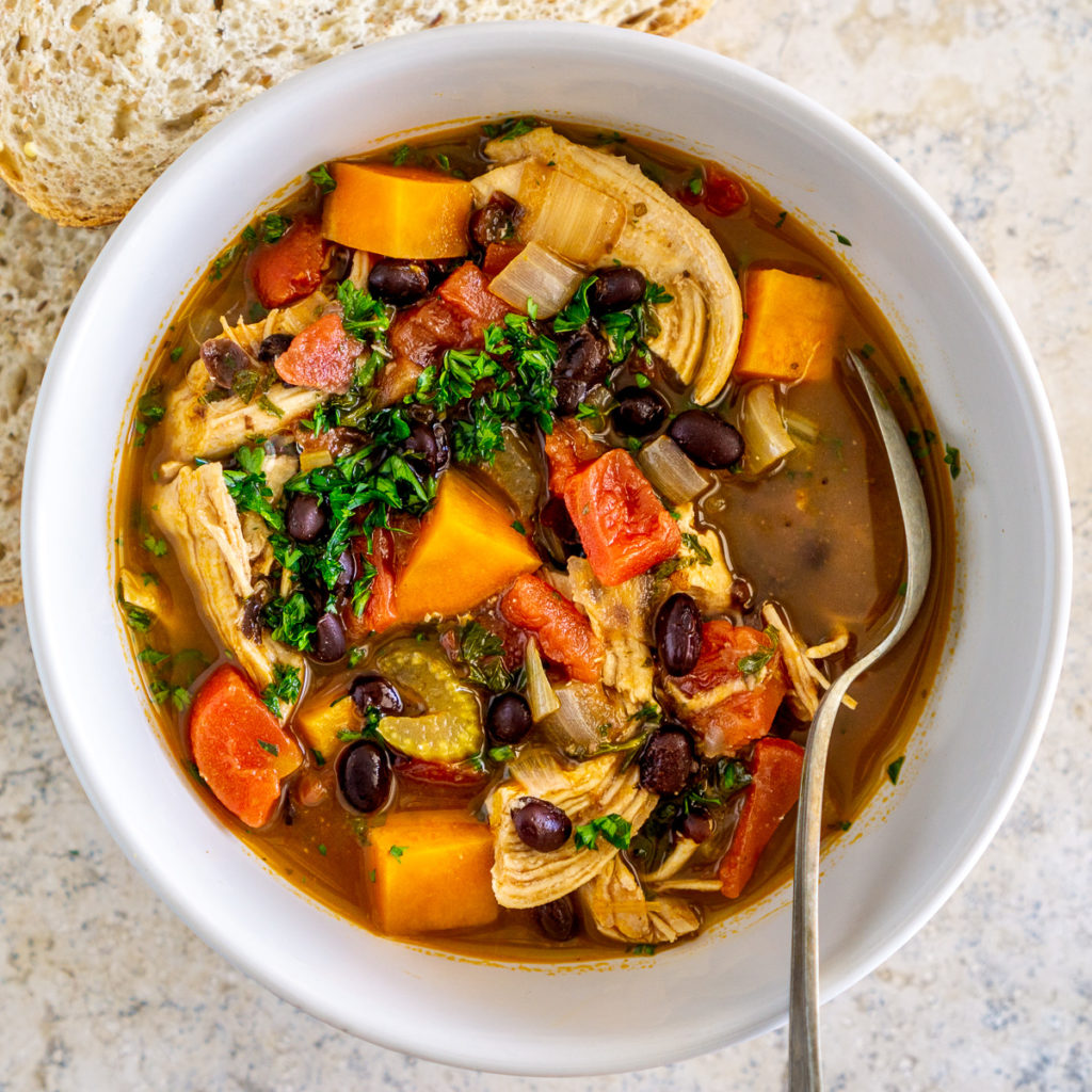 Black Bean Chicken Soup with Sweet Potatoes Babaganosh