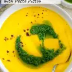 creamy vegan carrot soup pinterest graphic