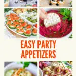 easy party appetizers pinterest graphic
