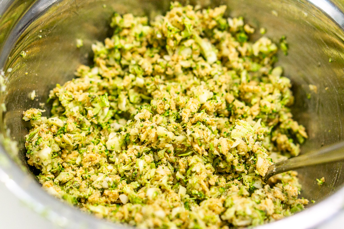 Shredded broccoli mixed with Adda veggie vegan protein mix
