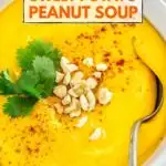 vegan sweet potato peanut soup pinterest graphic