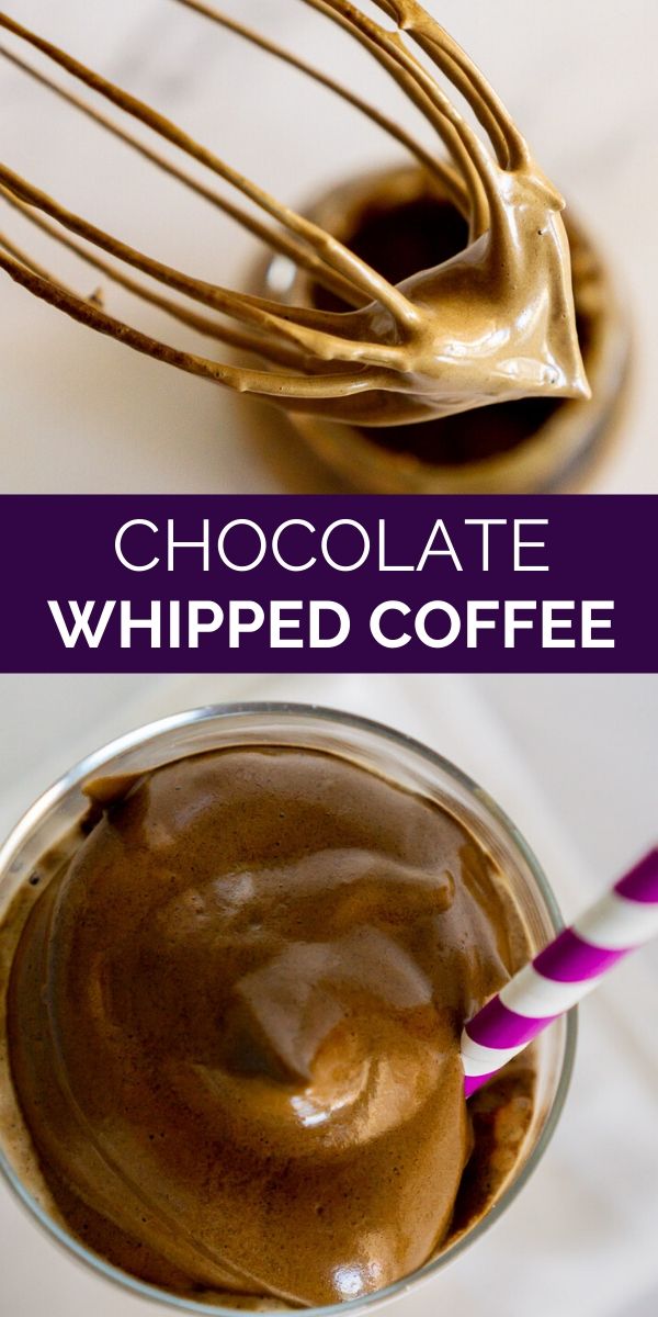 chocolate whipped coffee pinterest graphic