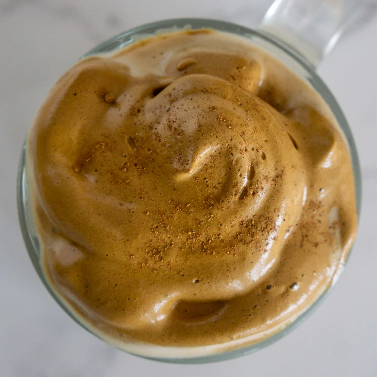 close up of whipped coffee