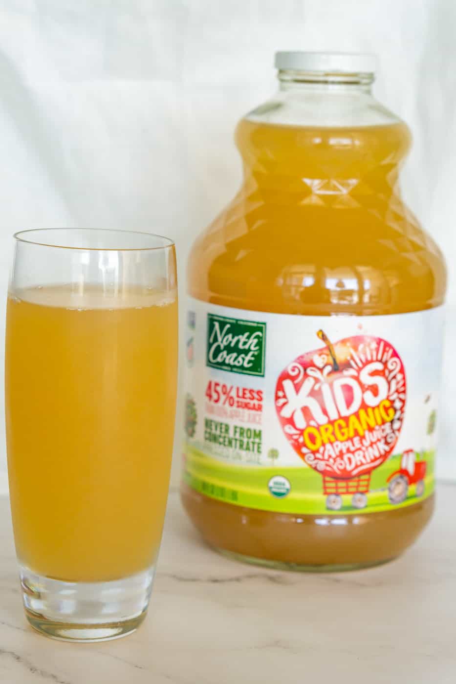 north coast organic apple juice drink in a bottle