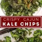 Cajun kale chips pinterest graphic
