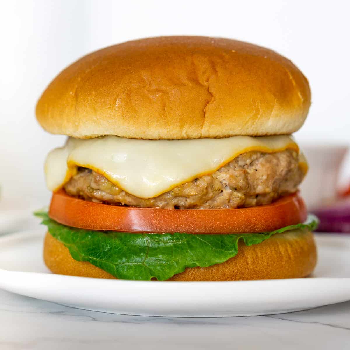pork burger with cheese