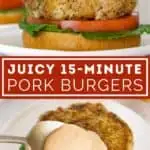 pork burger pinterest graphic
