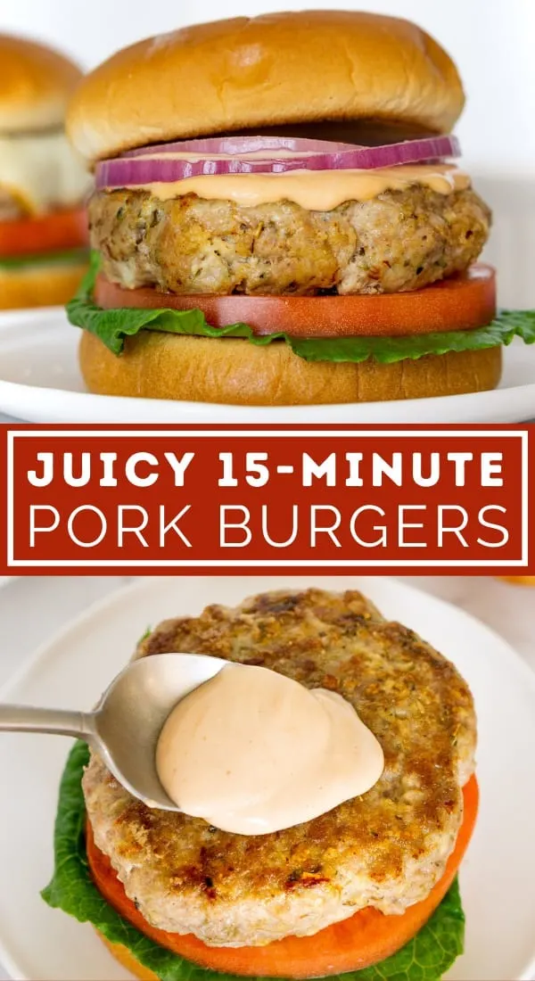 pork burger pinterest graphic
