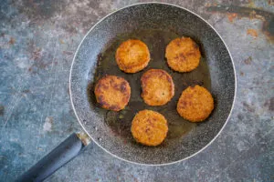 sausage patties in a skillet