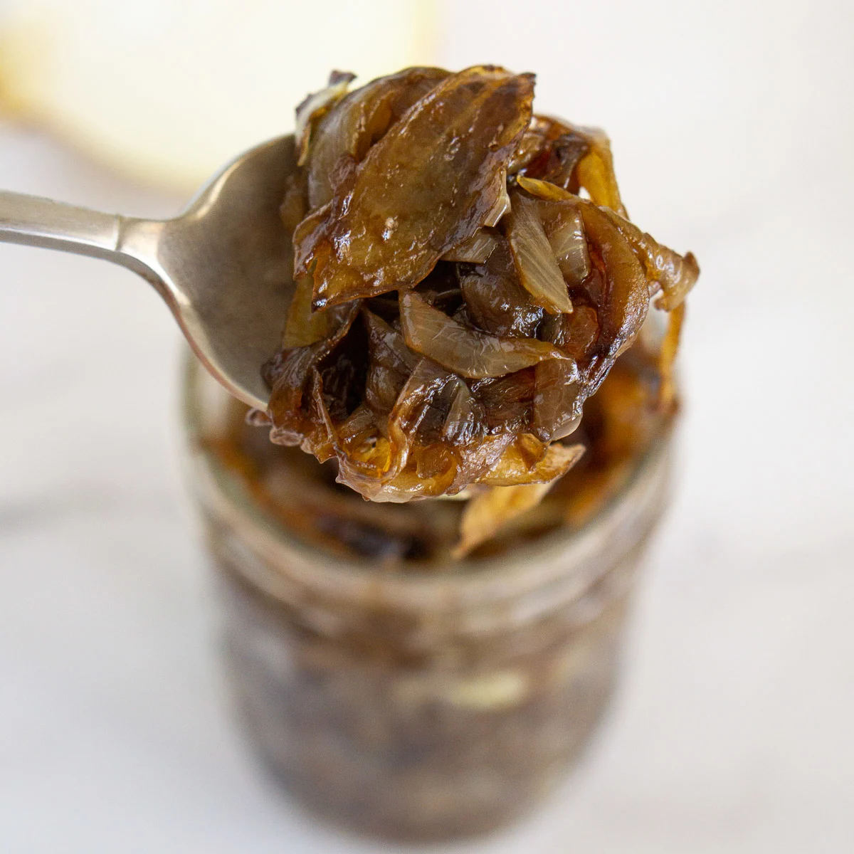 balsamic caramelized onion in a jar