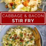 cabbage bacon stir fry pinterest graphic