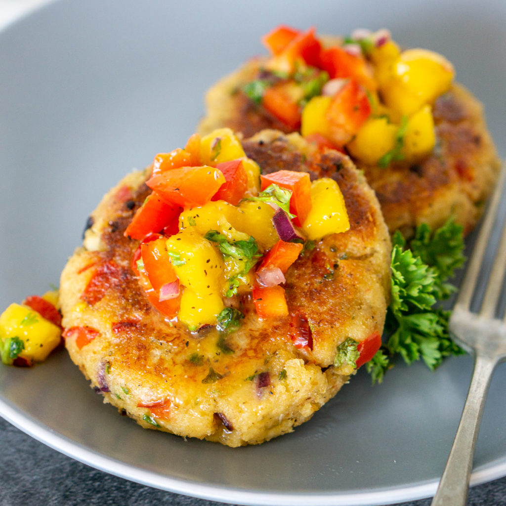 Crab Cakes with Mango Relish Babaganosh