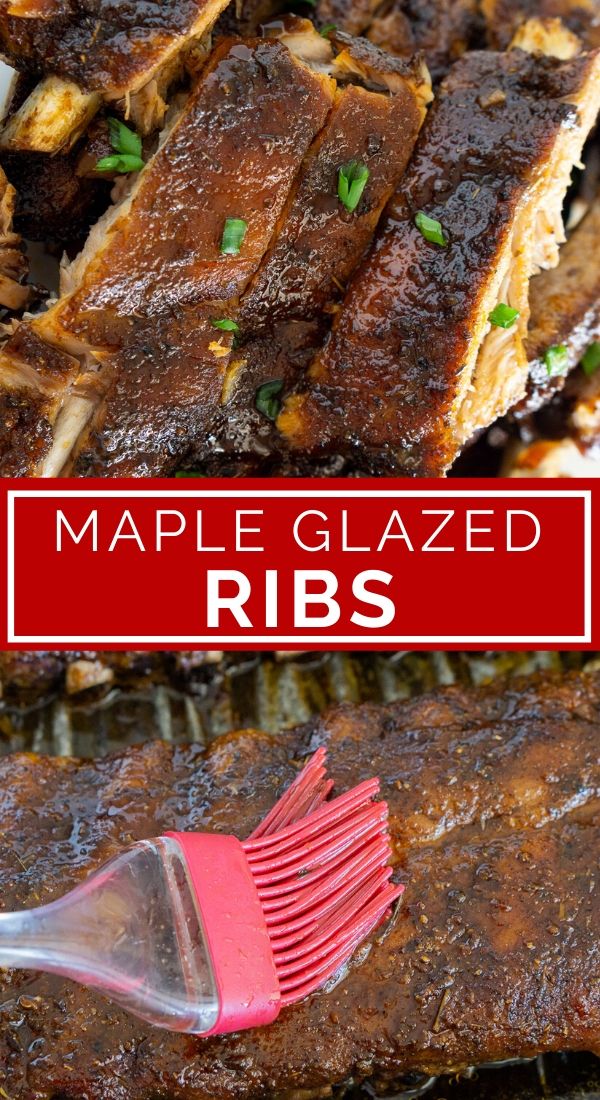 maple glazed ribs pinterest collage