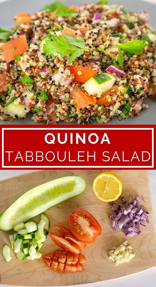 quinoa tabbouleh salad pinterest collage