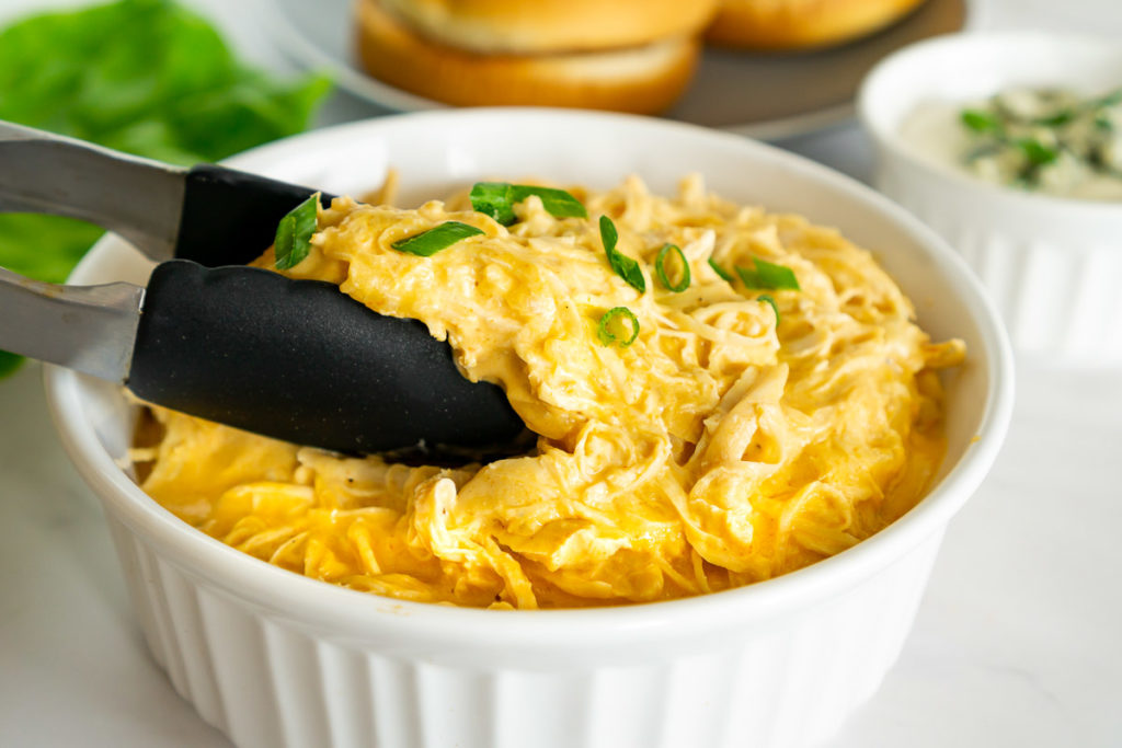 Instant Pot Shredded Buffalo Chicken Babaganosh