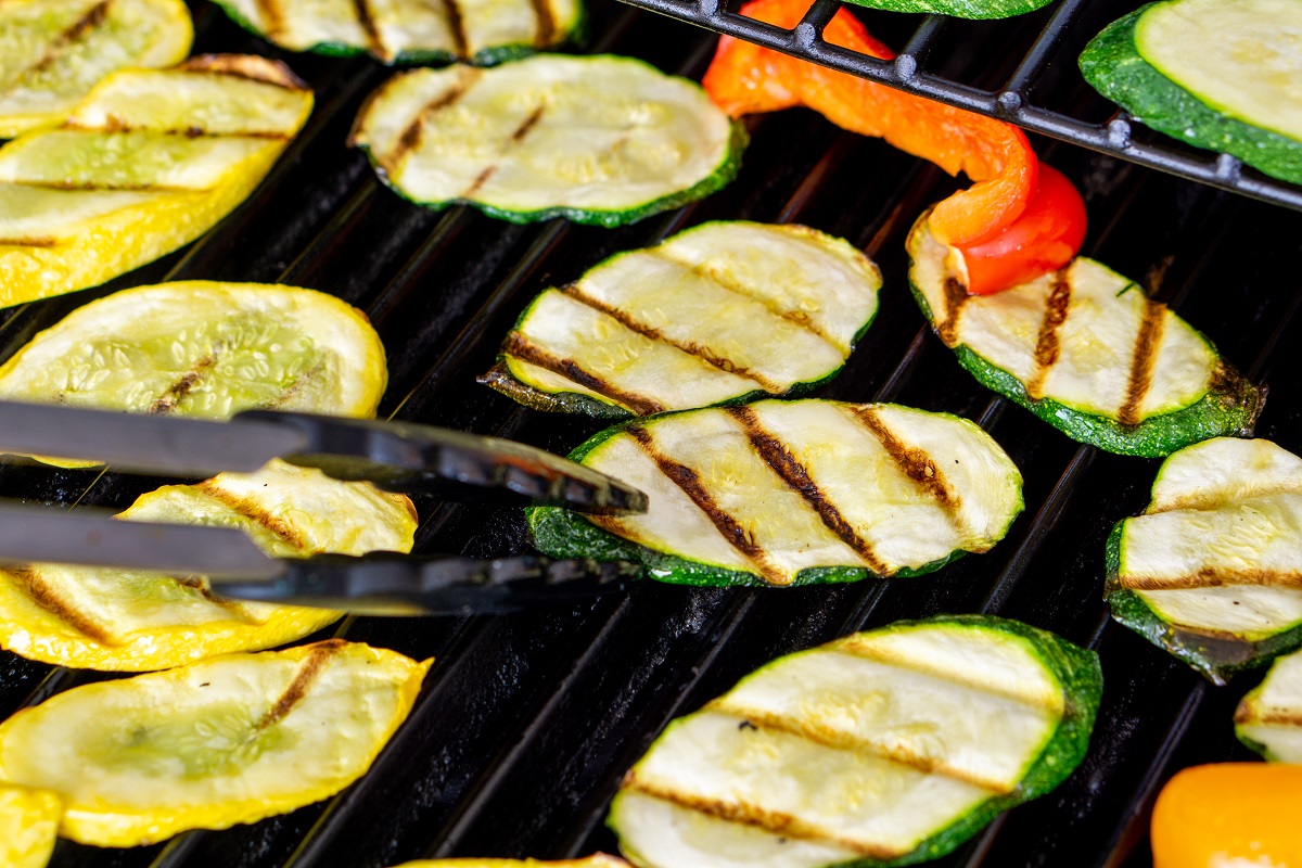 grilling zucchini for salad