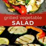 pinnable image of balsamic grilled vegetable salad