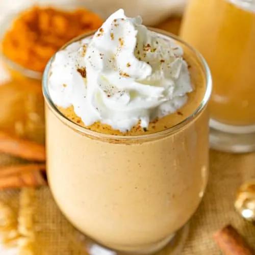 pumpkin whipped cottage cheese with whipped cream on top