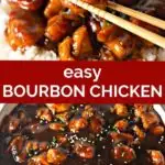 pinnable image for bourbon chicken recipe