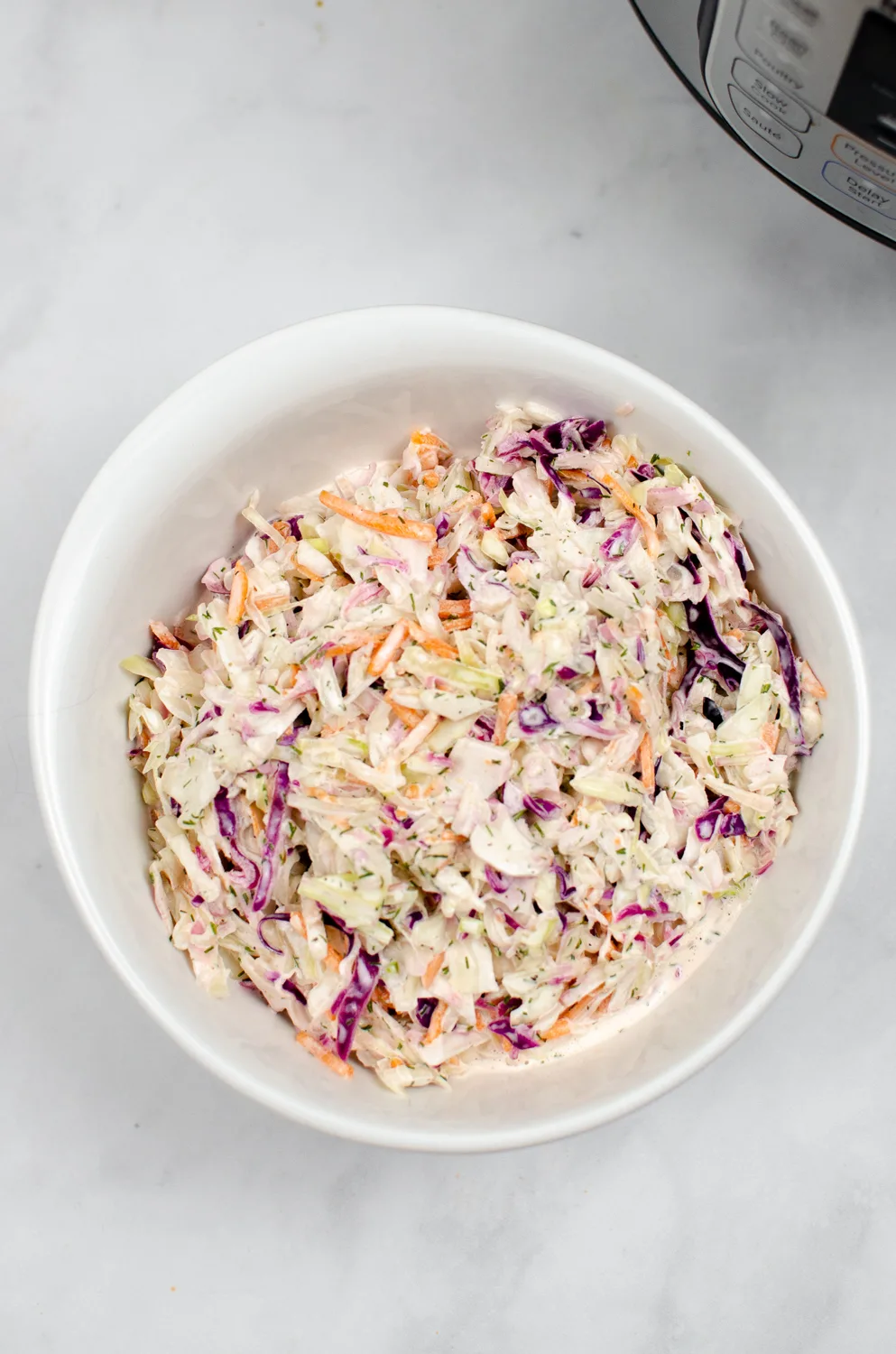 creamy homemade coleslaw in a bowl