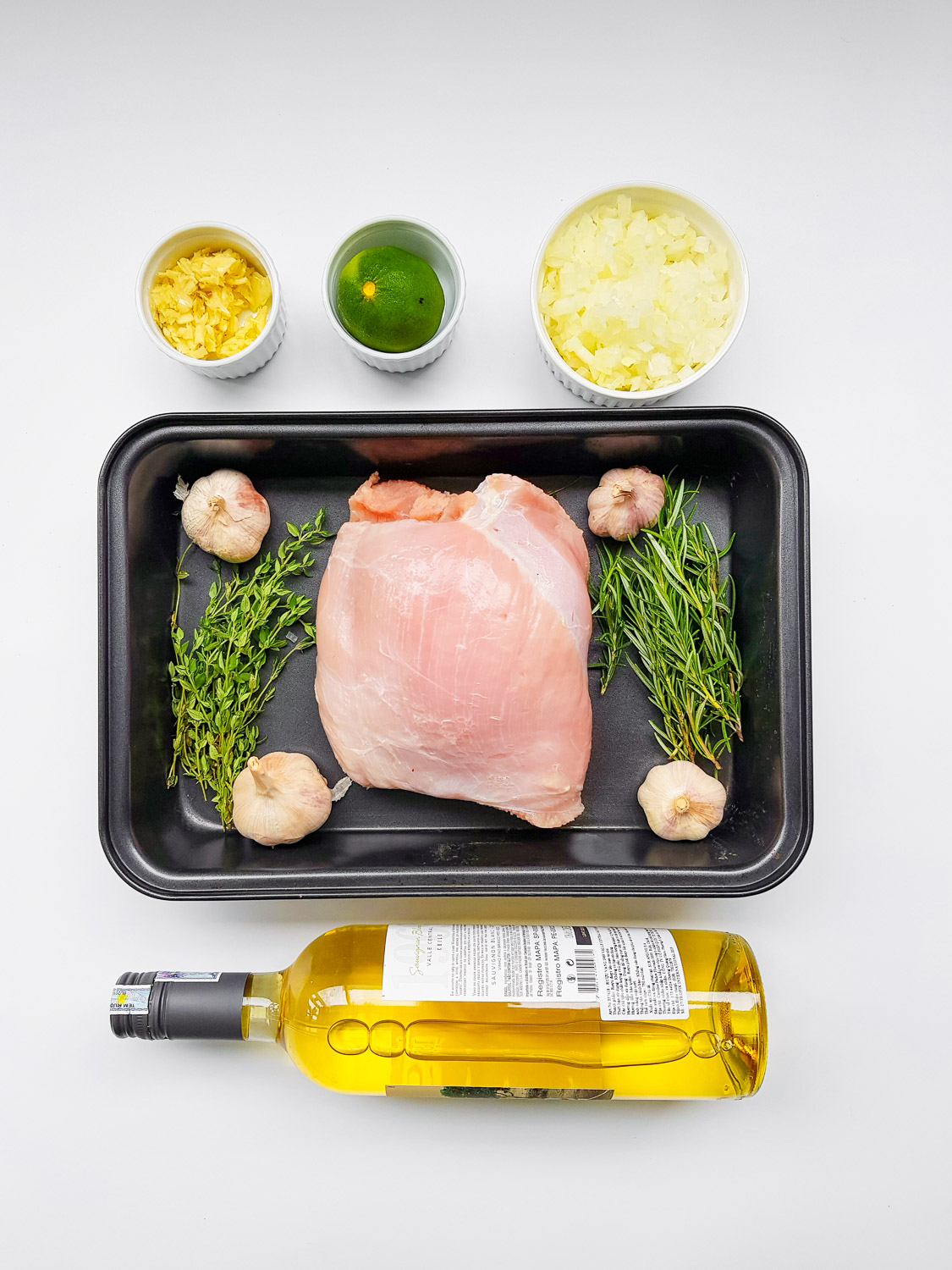 turkey breast and all ingredients in a roasting pan