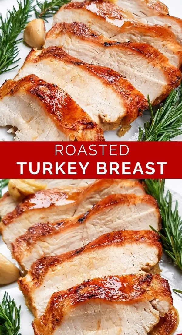 pinnable image of roasted turkey breast