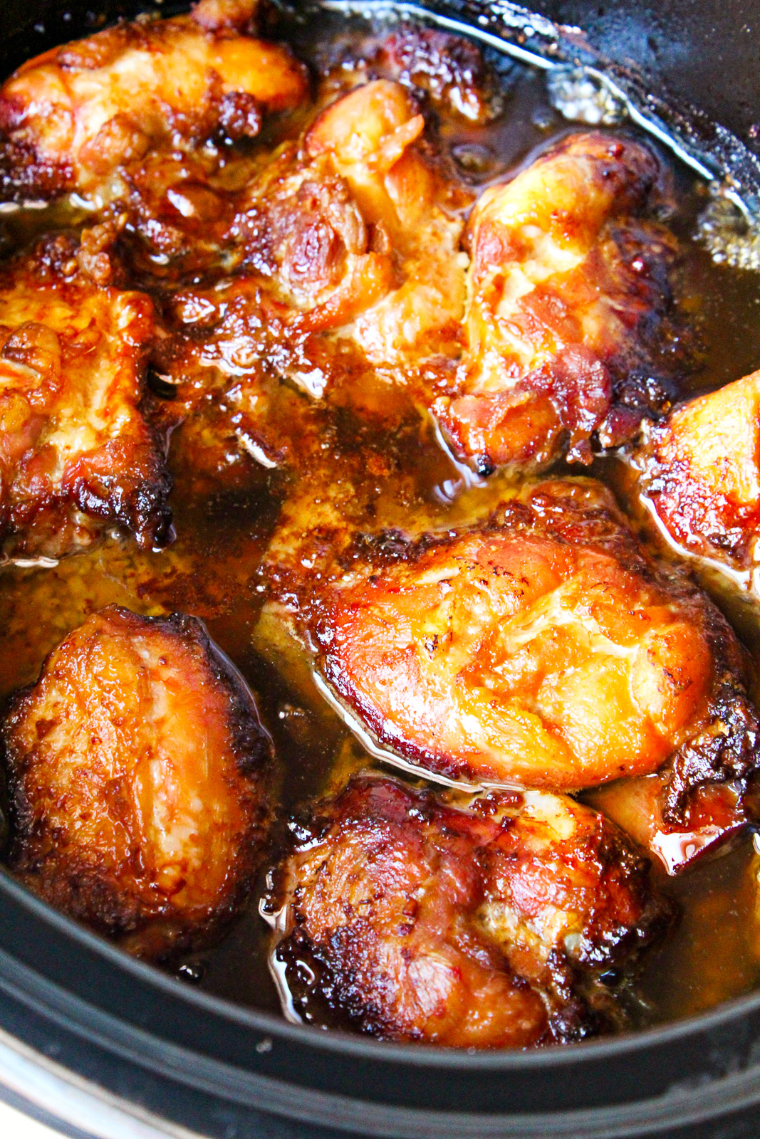 honey garlic chicken in a slow cooker