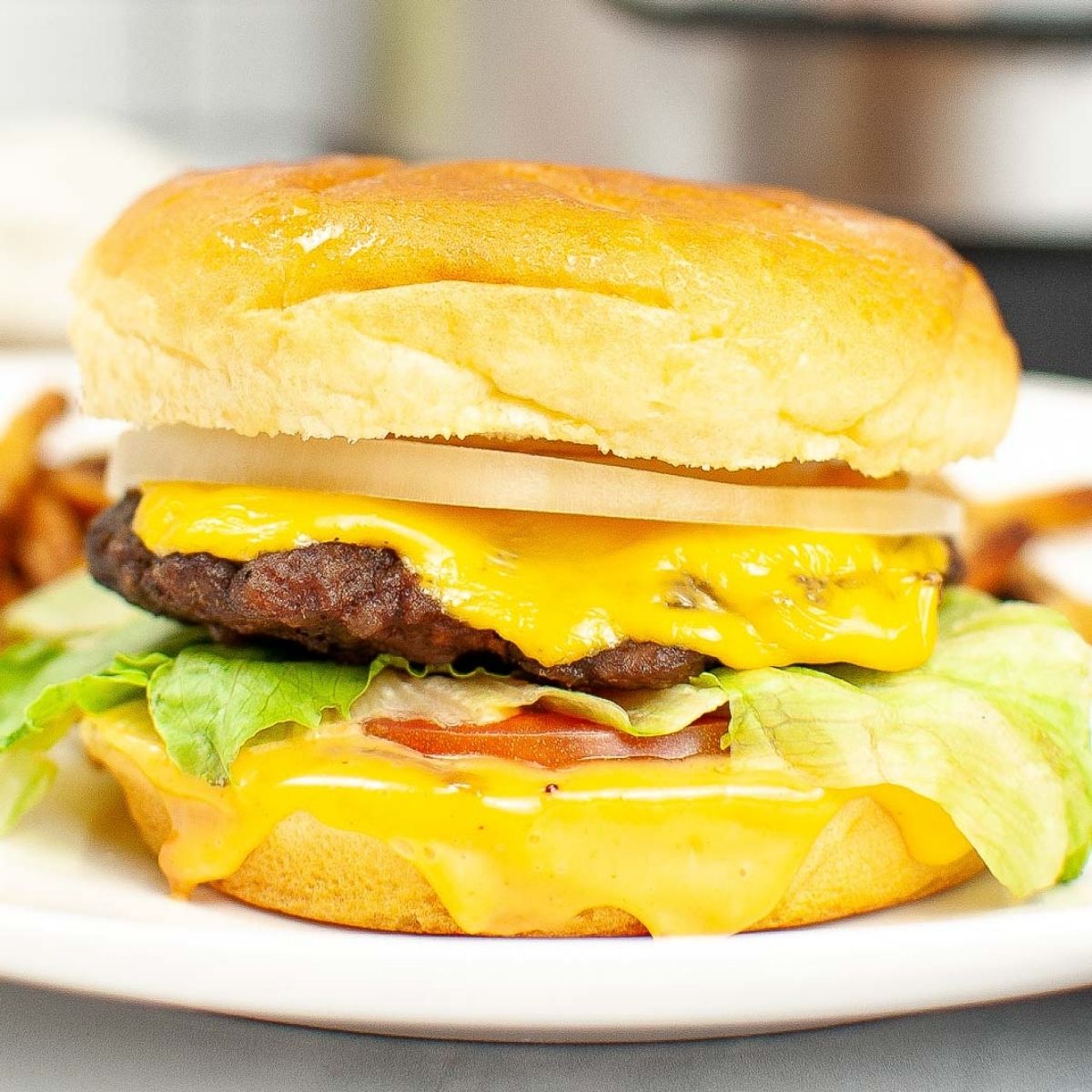 Cheeseburger made in the Instant Pot.